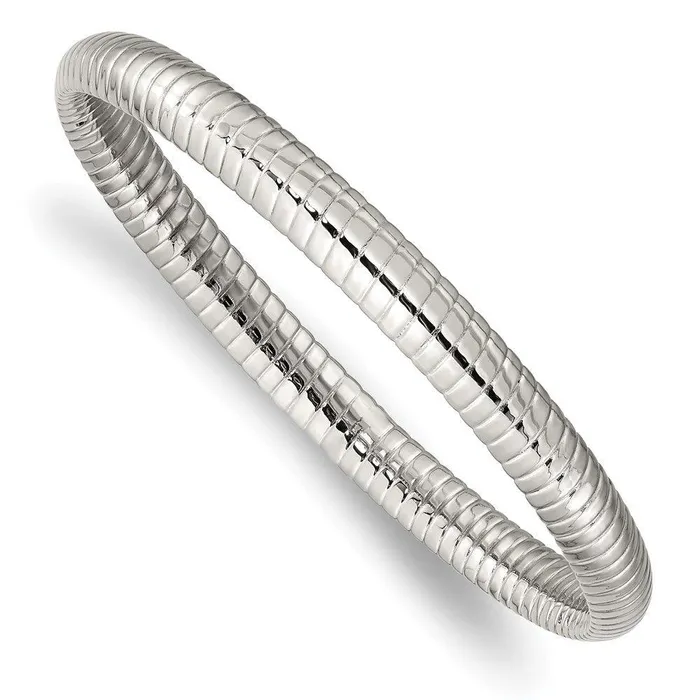 Chisel Stainless Steel Textured Hollow Slipon Bangle Bracelets