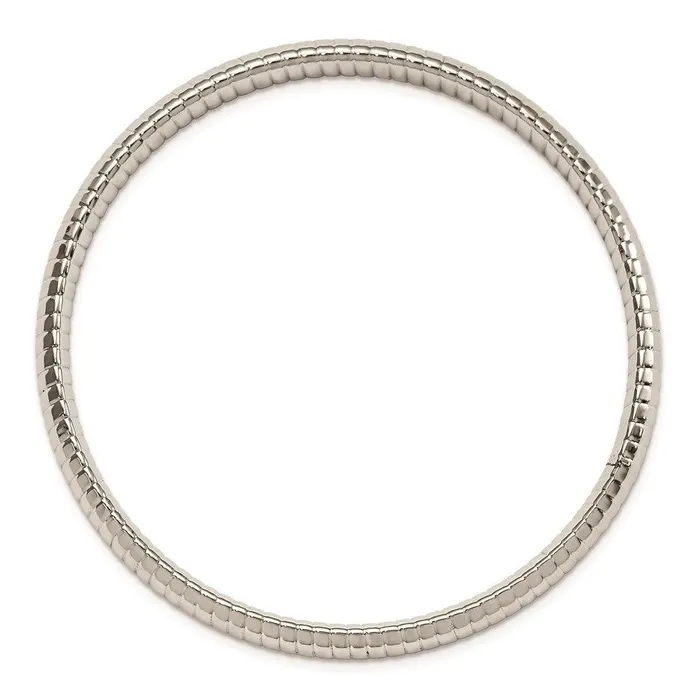 Chisel Stainless Steel Textured Hollow Slipon Bangle Bracelets Chisel Stainless Steel Textured Hollow Slipon Bangle Bracelets