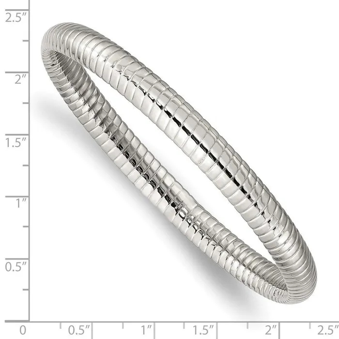 Chisel Stainless Steel Textured Hollow Slipon Bangle Bracelets Chisel Stainless Steel Textured Hollow Slipon Bangle Bracelets