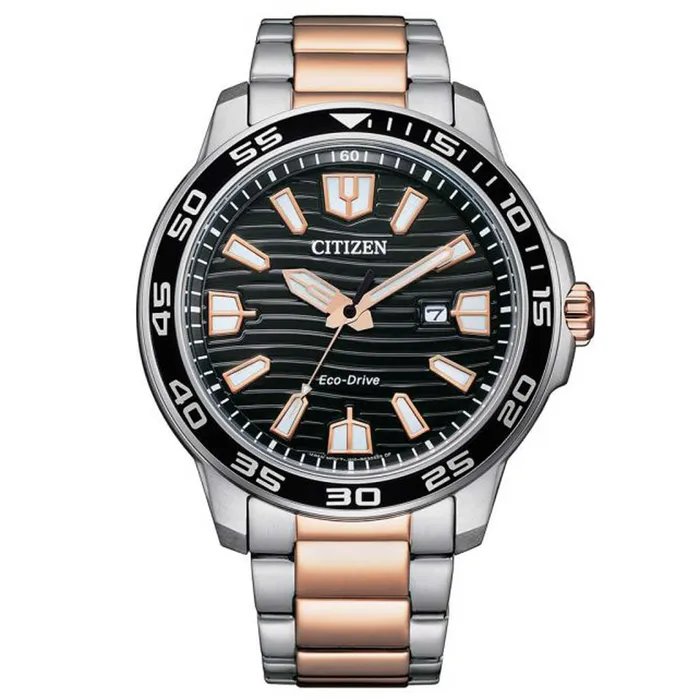 Citizen Bracelets Citizen Mens Watch EcoDrive Black Dial Two Tone Steel Bracelet Date AW152484E Citizen Bracelets Citizen Mens Watch EcoDrive Black Dial Two Tone Steel Bracelet Date AW152484E