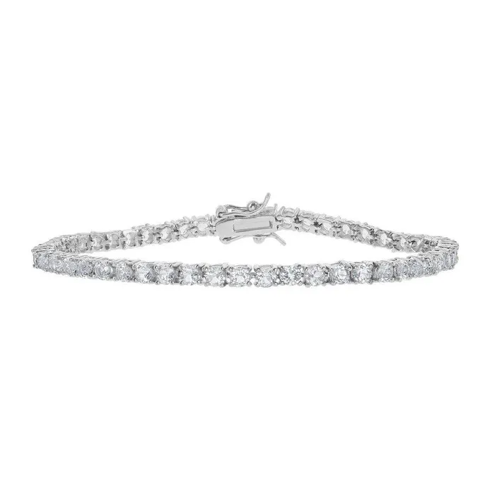Classic Bracelets Sterling Silver 3mm Prong Set Tennis Bracelet 725