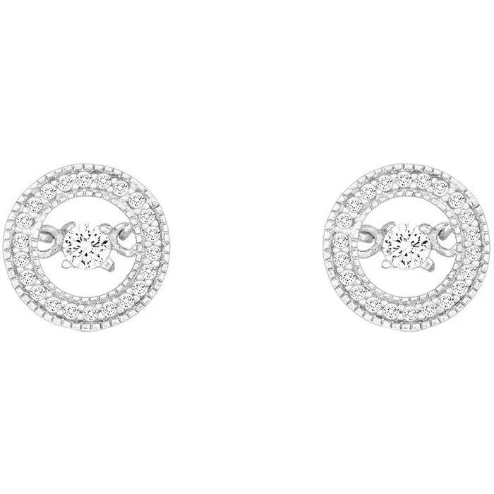 Classic Earrings Classic Womens Earrings Sterling Silver Micro Pave with Center CZ Circle D5203 Classic Earrings Classic Womens Earrings Sterling Silver Micro Pave with Center CZ Circle D5203