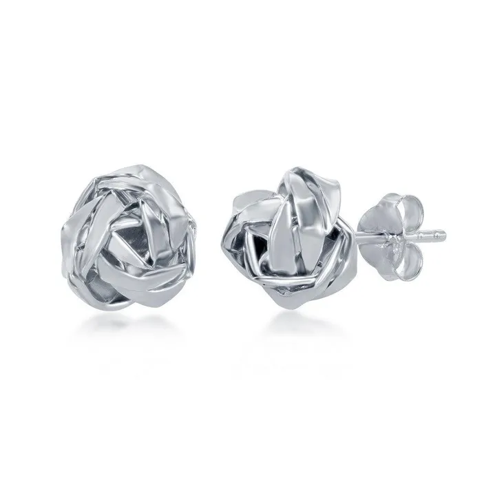 Classic Earrings Sterling Silver Love Knot Stud Earrings