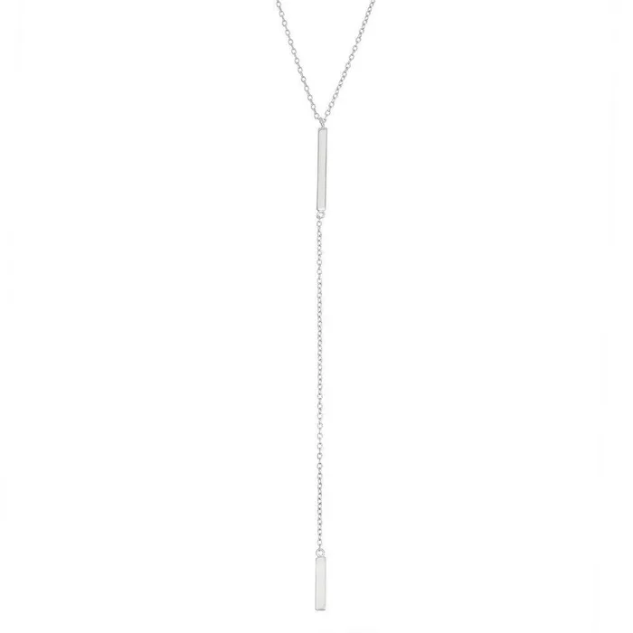 Classic Necklaces Sterling Silver Long Y Design Double Bar Necklace