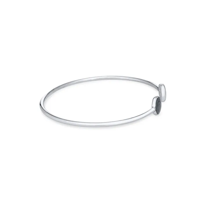 closebymejewelry Bracelets Flex Tube Cuff Cremation Bracelet in Rhodium Plated Sterling Silver