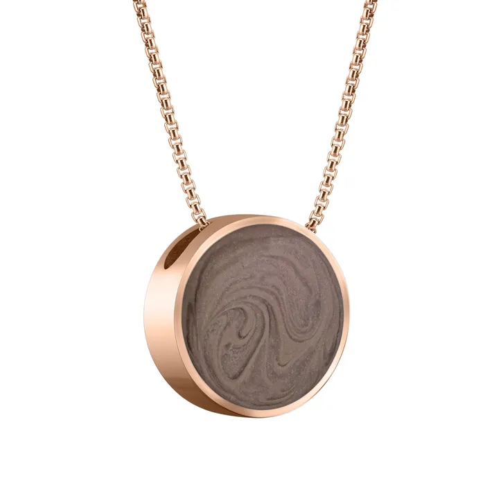 closebymejewelry Necklaces 15mm Sliding Solitaire Cremation Necklace in 14K Rose Gold