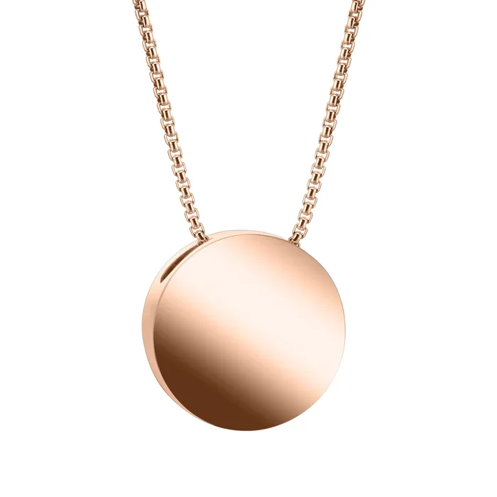 closebymejewelry Necklaces 15mm Sliding Solitaire Cremation Necklace in 14K Rose Gold