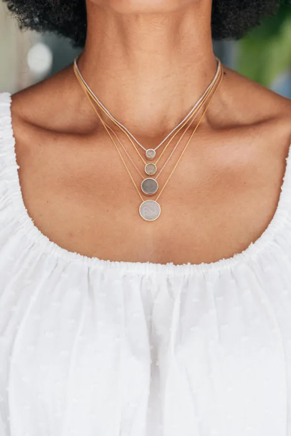 closebymejewelry Necklaces 15mm Sliding Solitaire Cremation Necklace in 14K Rose Gold