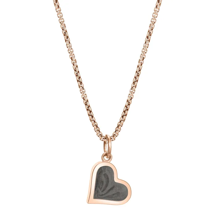 closebymejewelry Necklaces Dainty Heart Cremation Necklace in 14K Rose Gold