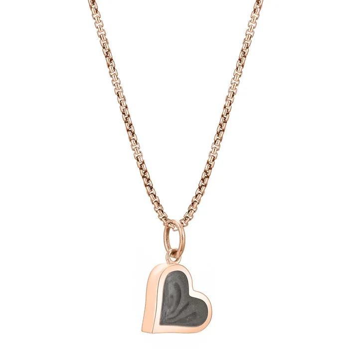 closebymejewelry Necklaces Dainty Heart Cremation Necklace in 14K Rose Gold