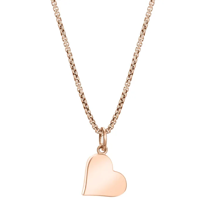 closebymejewelry Necklaces Dainty Heart Cremation Necklace in 14K Rose Gold