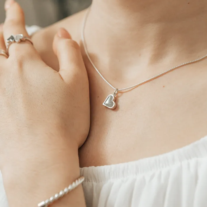 closebymejewelry Necklaces Dainty Heart Cremation Necklace in 14K Rose Gold