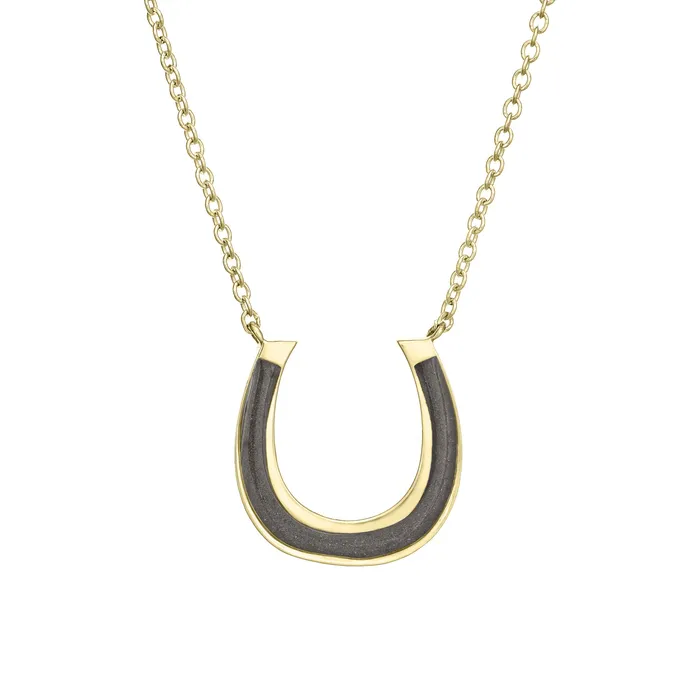 closebymejewelry Necklaces Horseshoe Cremation Necklace in 14K Yellow Gold