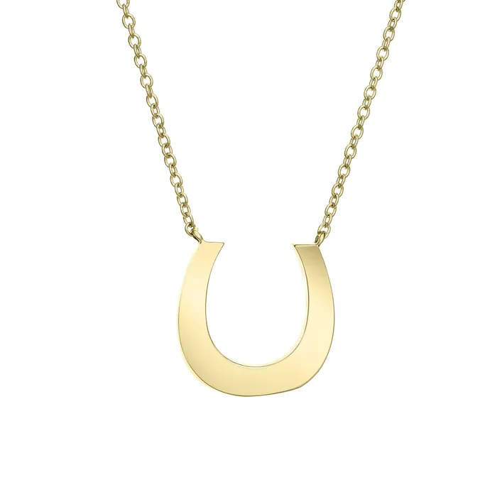 closebymejewelry Necklaces Horseshoe Cremation Necklace in 14K Yellow Gold