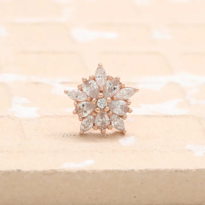 CZ Star Flower Ear Piercing from J Shop Earrings