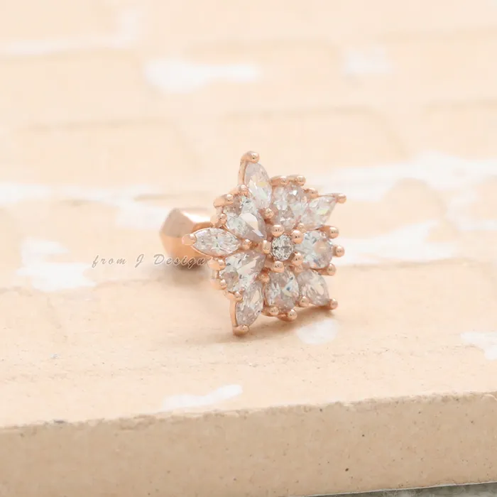 CZ Star Flower Ear Piercing from J Shop Earrings