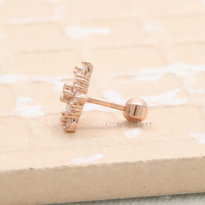 CZ Star Flower Ear Piercing from J Shop Earrings