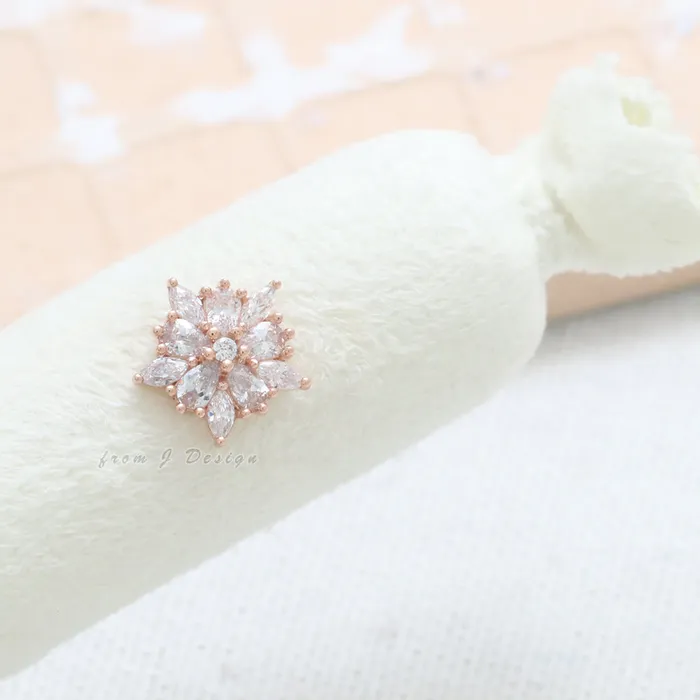 CZ Star Flower Ear Piercing from J Shop Earrings