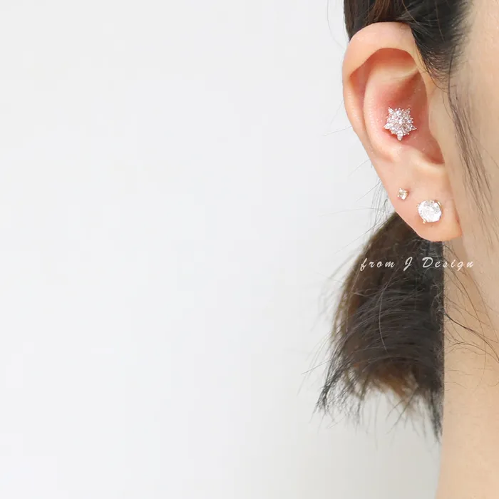 CZ Star Flower Ear Piercing from J Shop Earrings