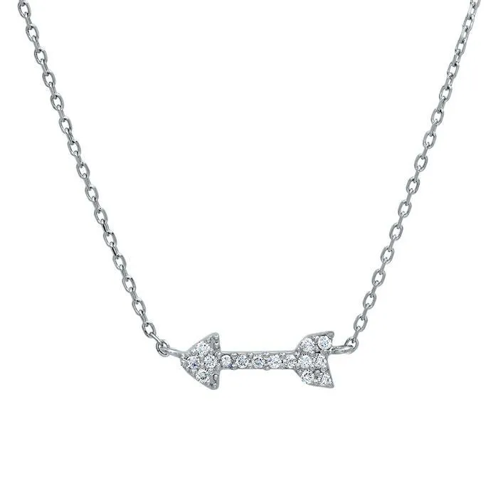 deBebians Necklaces Pave Diamond Arrow Necklace