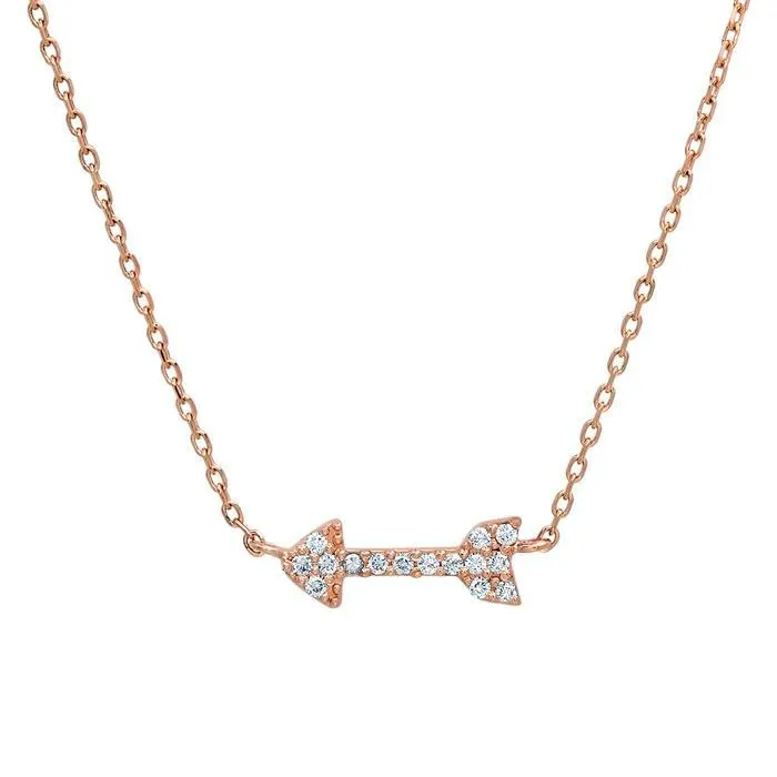 deBebians Necklaces Pave Diamond Arrow Necklace