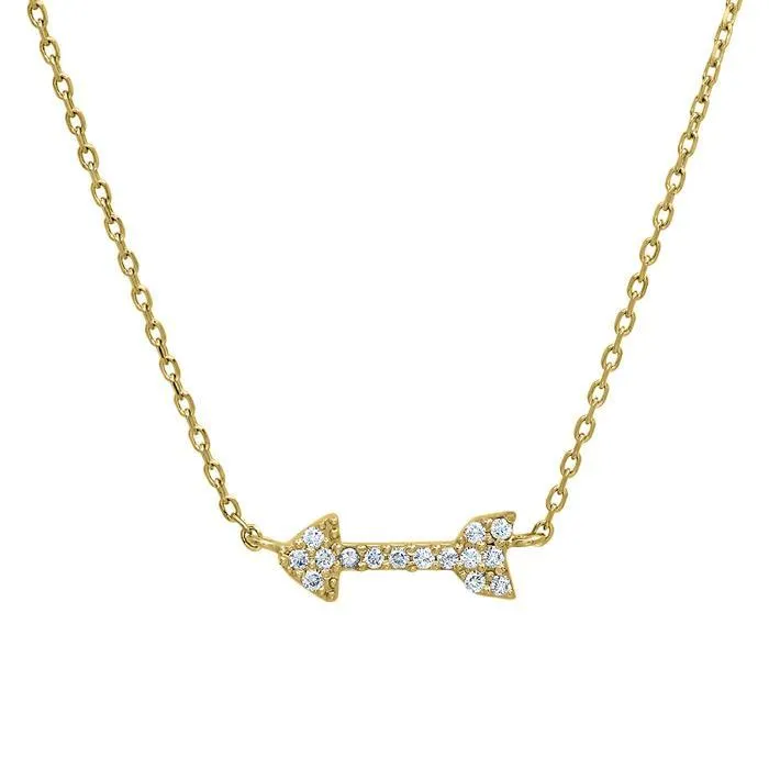 deBebians Necklaces Pave Diamond Arrow Necklace