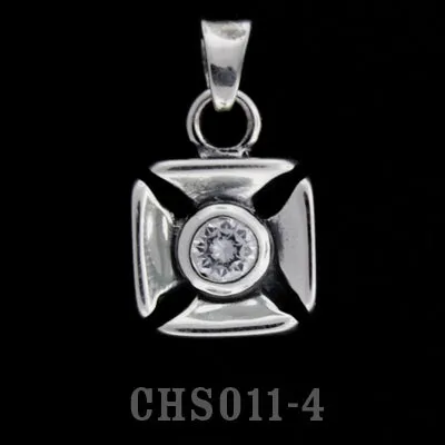 Double Cross Charm with StoneCubic Zirconium DCJ Charm Necklaces