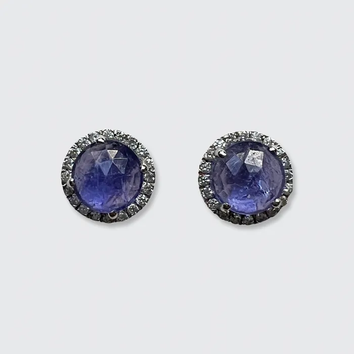 Earrings 21stfinds Tanzanite Diamond Halo Earrings
