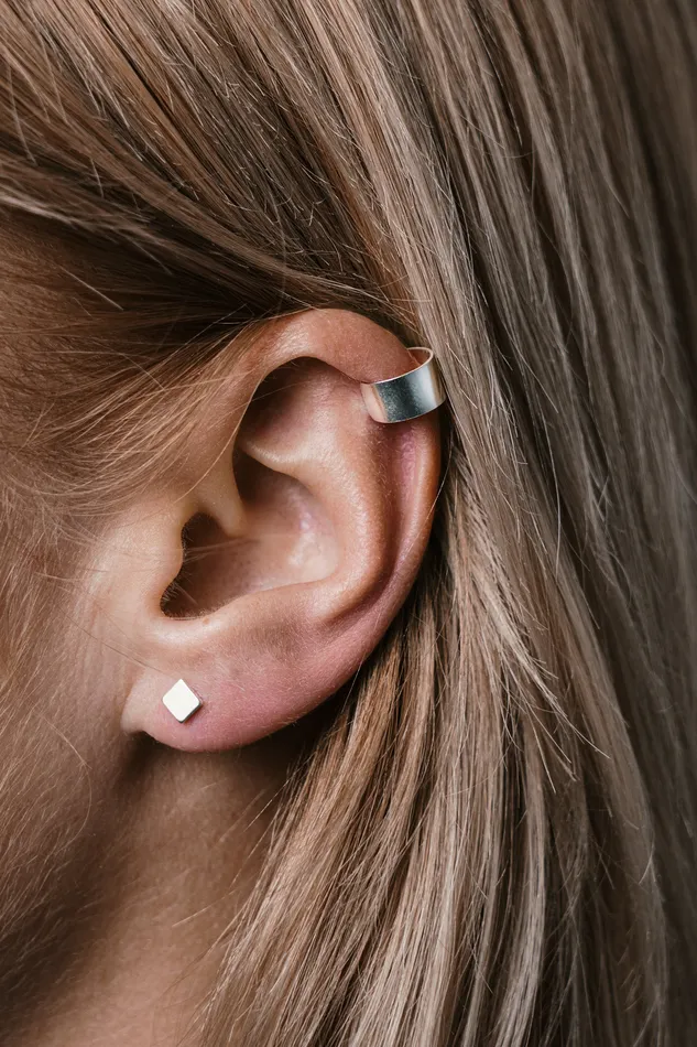 Earrings 6mm Flat Ear Cuff Silver Kty