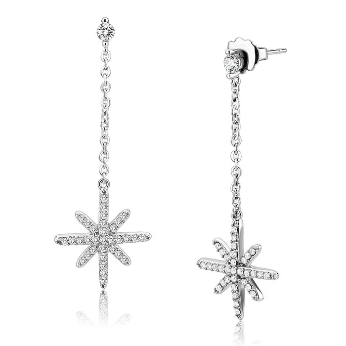 Earrings Alamode DA329 No Plating Stainless Steel Earrings with AAA Grade CZ in Clear Earrings Alamode DA329 No Plating Stainless Steel Earrings with AAA Grade CZ in Clear