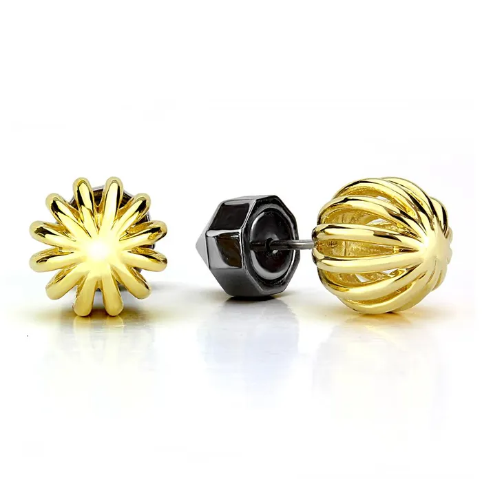 Earrings Alamode TK3298 IP Gold IP Black Ion Plating Stainless Steel Earrings with No Stone Earrings Alamode TK3298 IP Gold IP Black Ion Plating Stainless Steel Earrings with No Stone