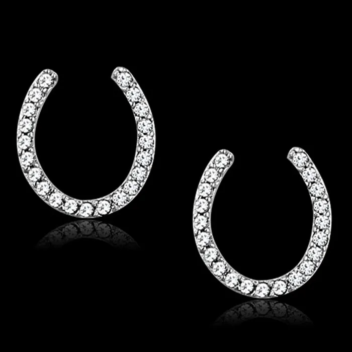 Earrings Alamode TS162 Rhodium 925 Sterling Silver Earrings with AAA Grade CZ in Clear Earrings Alamode TS162 Rhodium 925 Sterling Silver Earrings with AAA Grade CZ in Clear