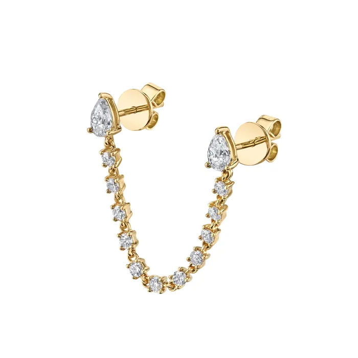 Earrings anitako DOUBLE PIERCING PEAR DIAMOND LOOP EARRING
