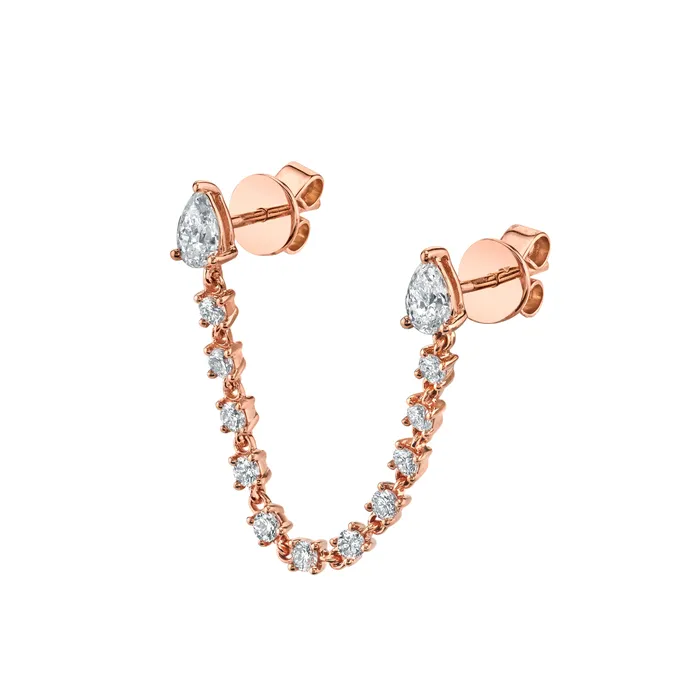 Earrings anitako DOUBLE PIERCING PEAR DIAMOND LOOP EARRING