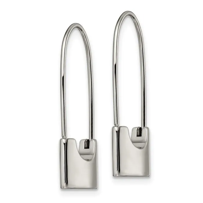 Earrings Chisel Stainless Steel Polished Lock Earrings Earrings Chisel Stainless Steel Polished Lock Earrings