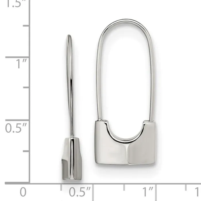Earrings Chisel Stainless Steel Polished Lock Earrings Earrings Chisel Stainless Steel Polished Lock Earrings