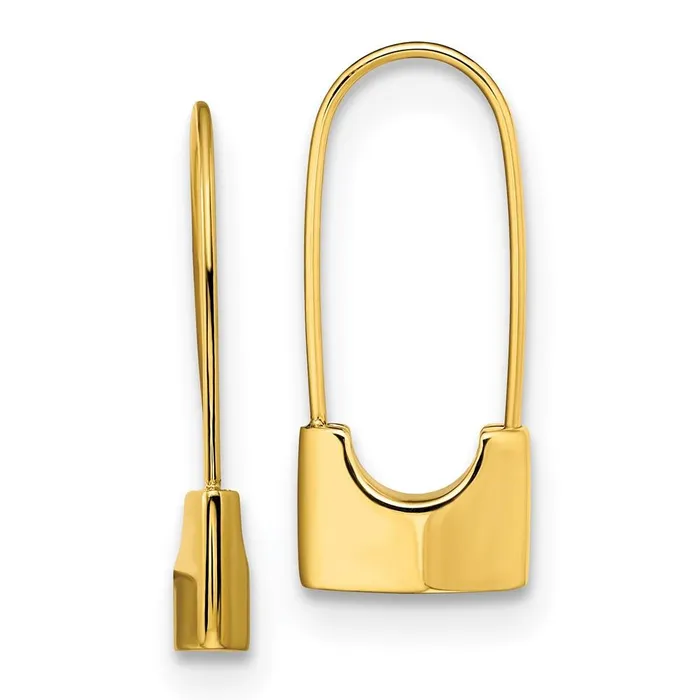 Earrings Chisel Stainless Steel Polished Yellow IPplated Lock Earrings