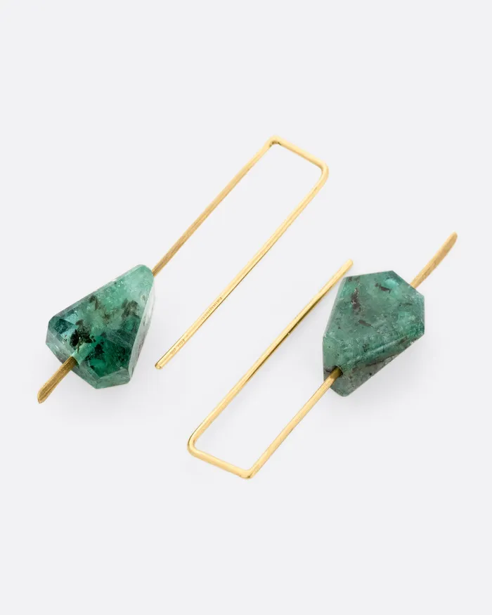 Earrings CHRISTINE FAIL Emerald Medium Hook Earrings Earrings CHRISTINE FAIL Emerald Medium Hook Earrings