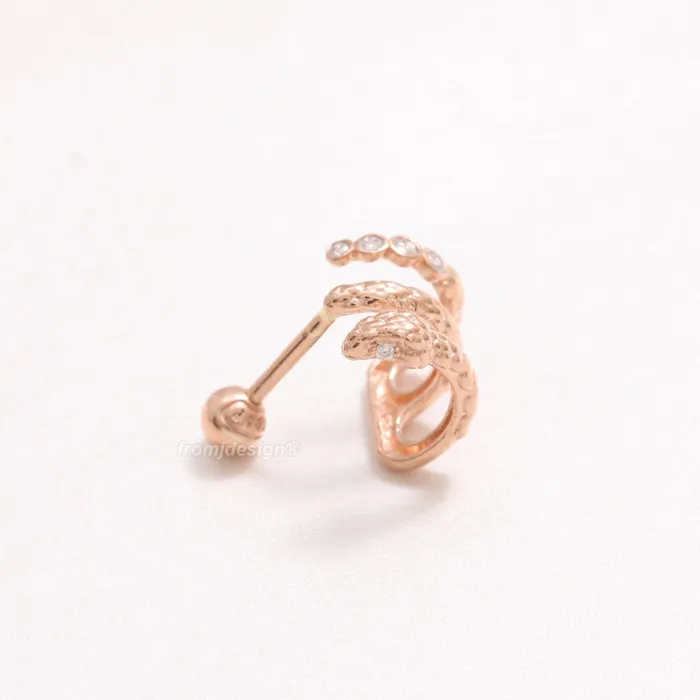 Earrings from J Shop Genuine Diamond Snake Hoop Ear Piercing