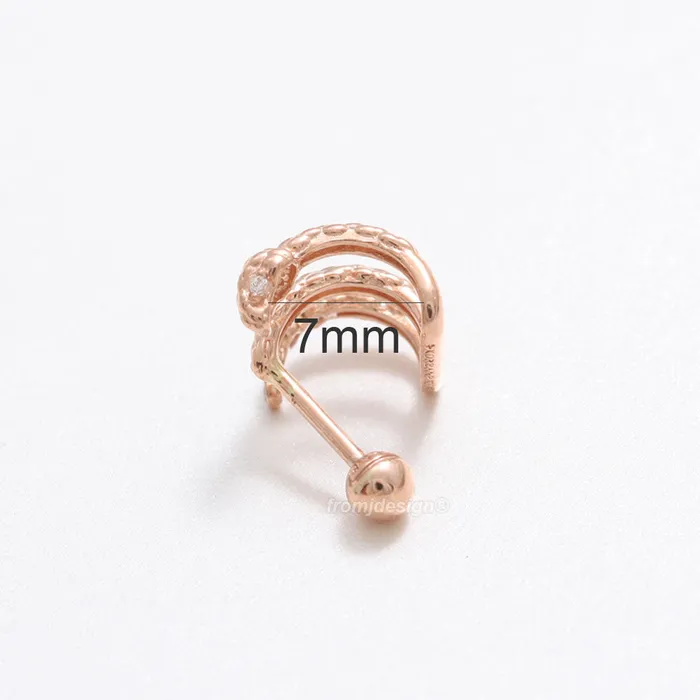 Earrings from J Shop Genuine Diamond Snake Hoop Ear Piercing