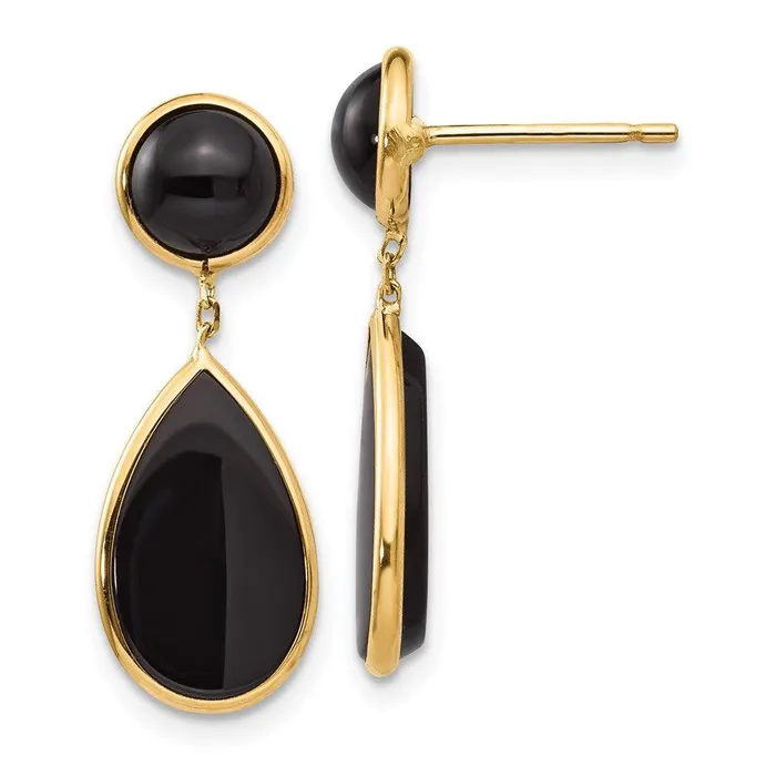 Earrings Jewelry 14k Onyx Teardrop Dangle Post Earrings