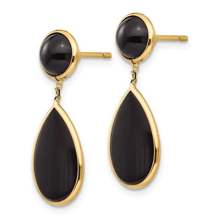 Earrings Jewelry 14k Onyx Teardrop Dangle Post Earrings Earrings Jewelry 14k Onyx Teardrop Dangle Post Earrings