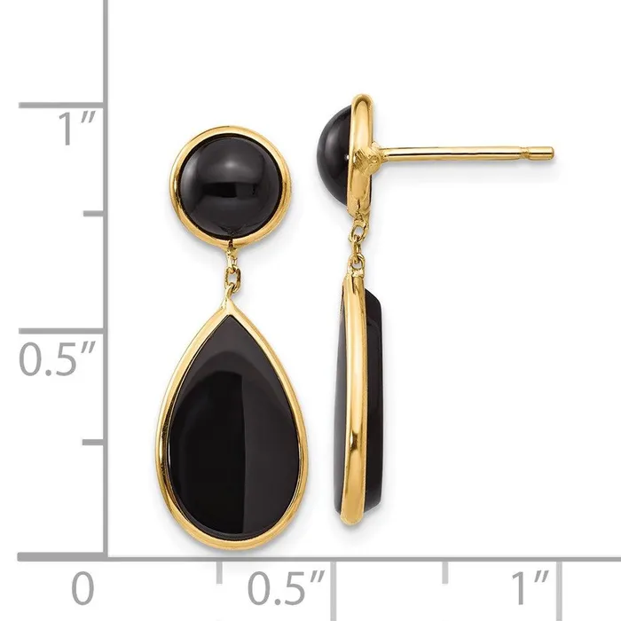 Earrings Jewelry 14k Onyx Teardrop Dangle Post Earrings Earrings Jewelry 14k Onyx Teardrop Dangle Post Earrings