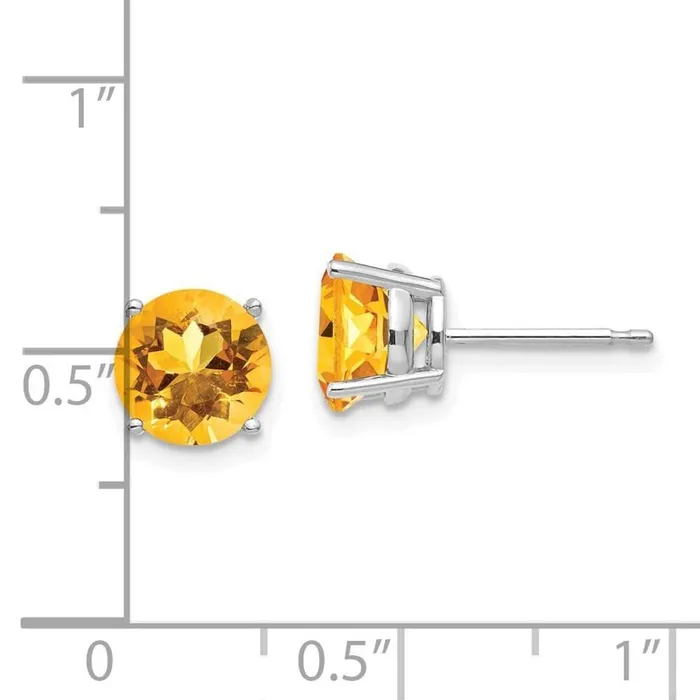 Earrings Jewelry 14k White Gold 7mm Citrine earring Earrings Jewelry 14k White Gold 7mm Citrine earring