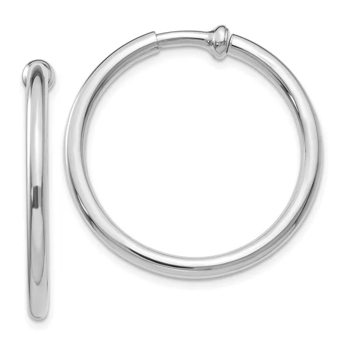 Earrings Jewelry 14k White Gold Nonpierced Earring Hoops Earrings
