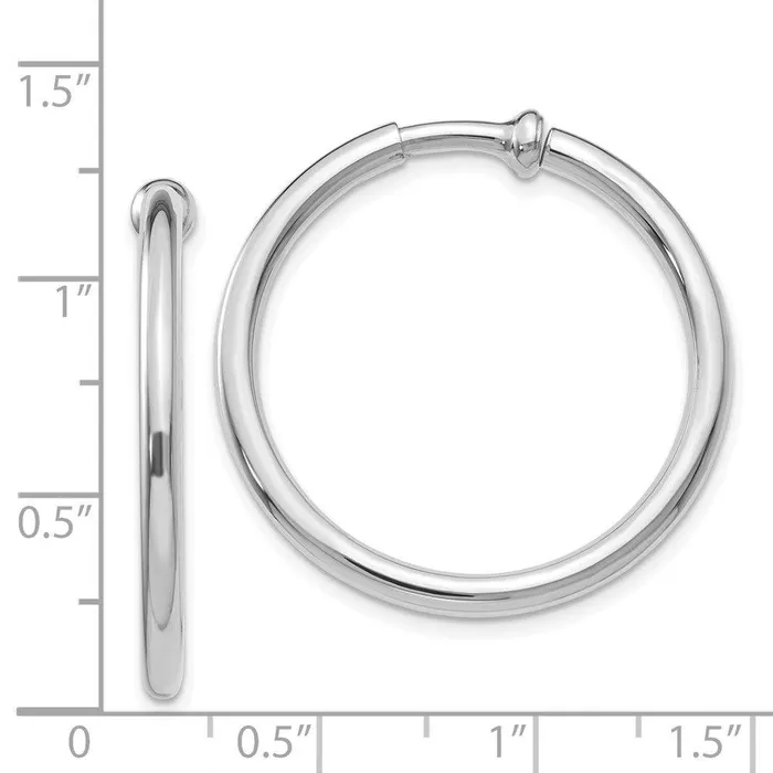 Earrings Jewelry 14k White Gold Nonpierced Earring Hoops Earrings Earrings Jewelry 14k White Gold Nonpierced Earring Hoops Earrings