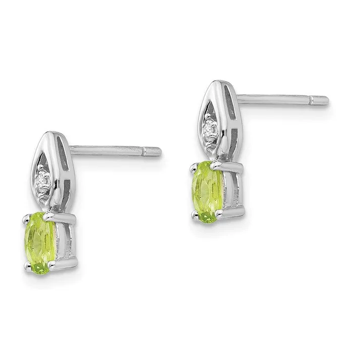 Earrings Jewelry 14k White Gold Peridot Diamond Earring Earrings Jewelry 14k White Gold Peridot Diamond Earring