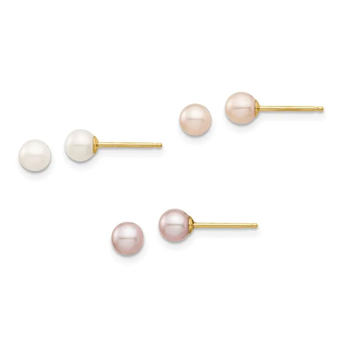 Earrings Jewelry Madi K Kids 14K 45mm WhitePinkPurple Round FWC Pearl Post Earrings Set Earrings Jewelry Madi K Kids 14K 45mm WhitePinkPurple Round FWC Pearl Post Earrings Set