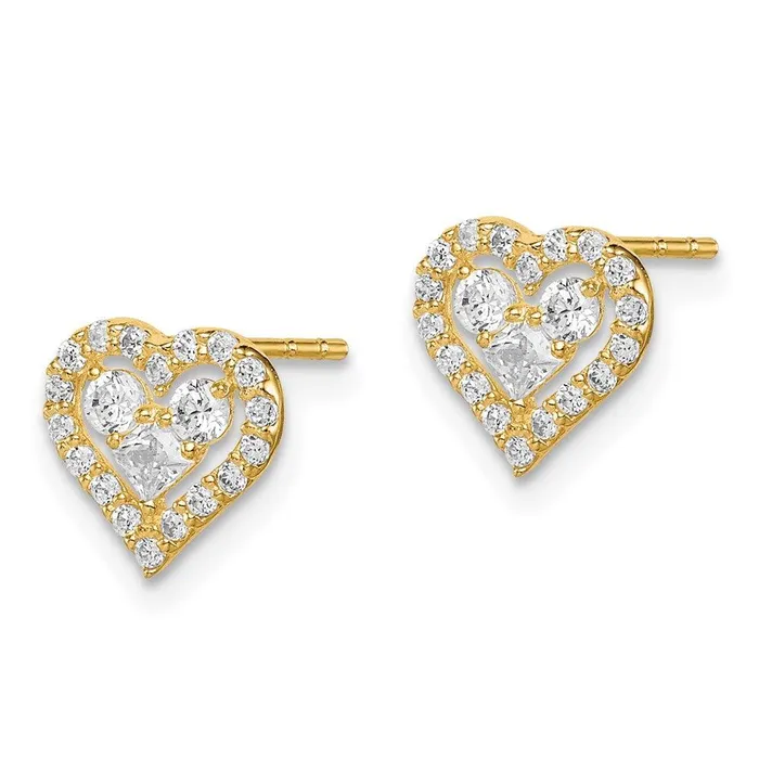 Earrings Jewelry Madi K Kids 14k CZ Heart Post Earrings Earrings Jewelry Madi K Kids 14k CZ Heart Post Earrings