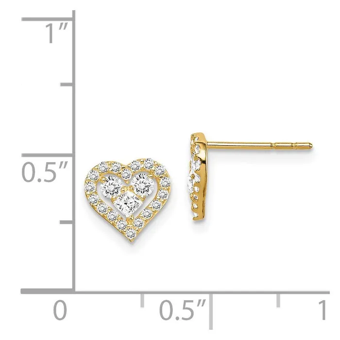 Earrings Jewelry Madi K Kids 14k CZ Heart Post Earrings Earrings Jewelry Madi K Kids 14k CZ Heart Post Earrings